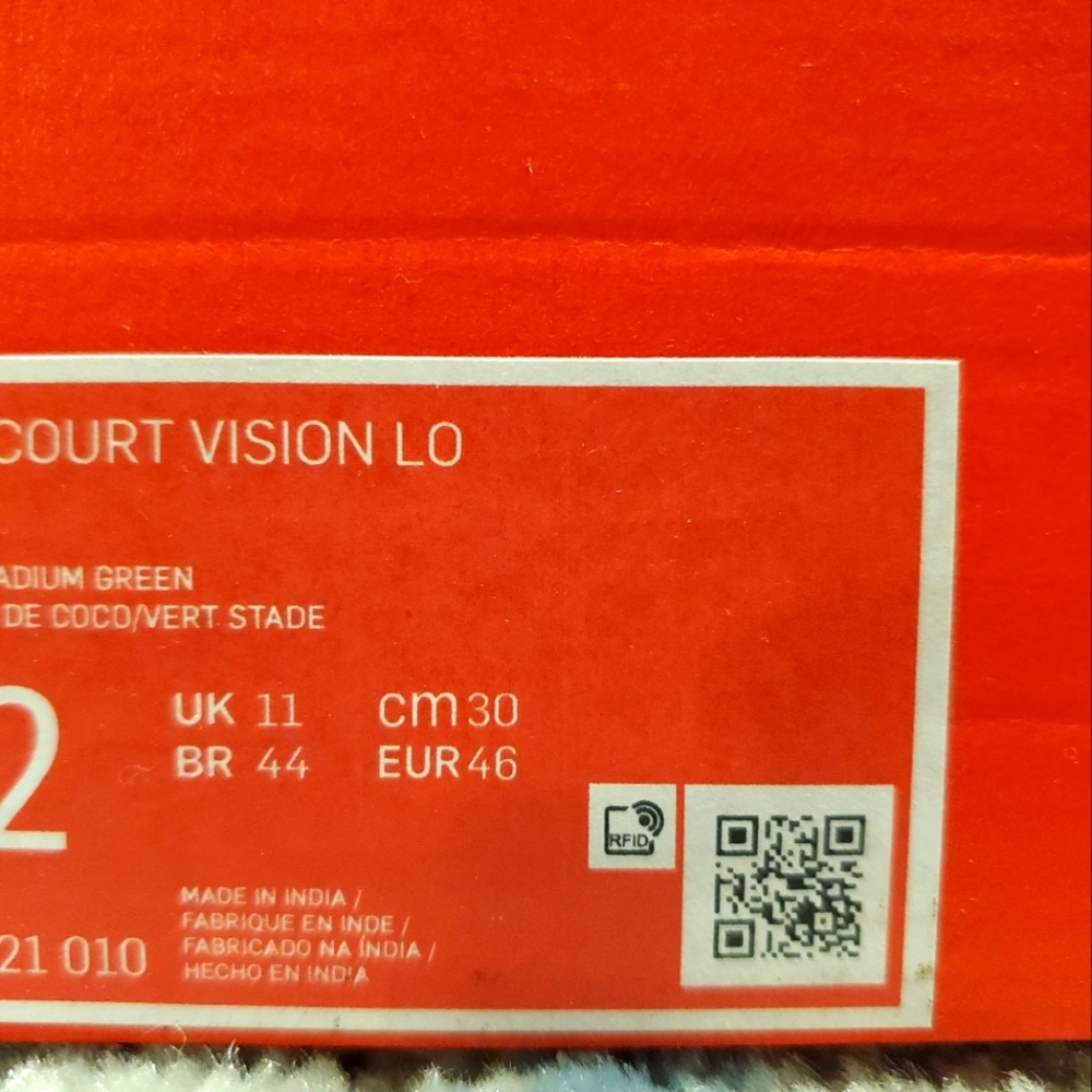 Nike Court Vision Low Black With Green Plaid Swoosh Model FD0321 010 - Picture 8 of 8